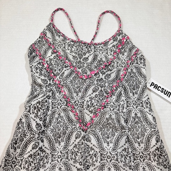 Roxy World Waiting Grey Damask Print Maxi Dress - Picture 8 of 14